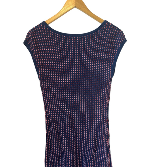 TRINA TURK Knit Sweater Dress Women’s Small Blue & Pink Fringe Short Sleeve S - Picture 5 of 9
